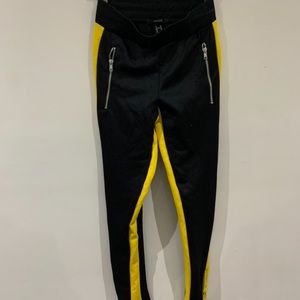 yellow and black joggers